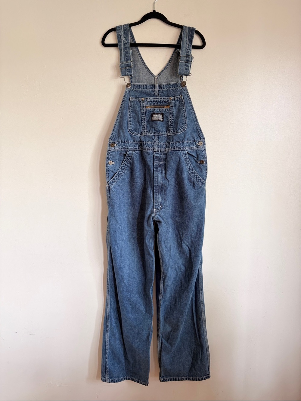 Vintage IKEDA Denim Blue Overalls 90s Jeans Classic Unisex M-L